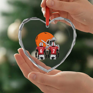 Funny American Football Heart Crystal Glass Ornament Six Seven Meme TS12 Print Your Wear