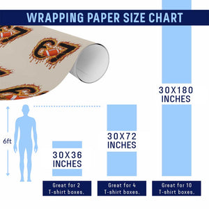 Funny American Football Six Seven Wrapping Paper Roll Fire Drip 67 Meme TS12 Print Your Wear