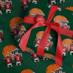 Funny American Football Wrapping Paper Roll Six Seven Meme TS12 Green Print Your Wear