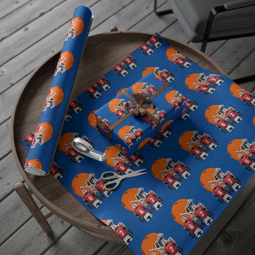 Funny American Football Wrapping Paper Roll Six Seven Meme TS12 Blue Print Your Wear
