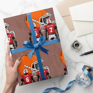 Funny American Football Wrapping Paper Roll Six Seven Meme TS12 Mocha Print Your Wear