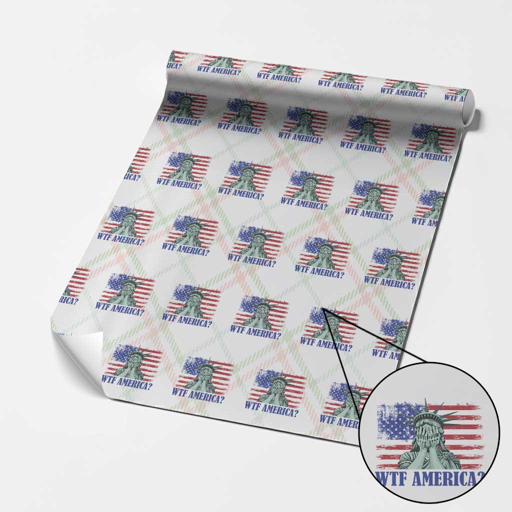 Funny American Wrapping Paper Roll Statue of Liberty WTF USA Freedom Satire TS14 Christmas Plaid Print Your Wear