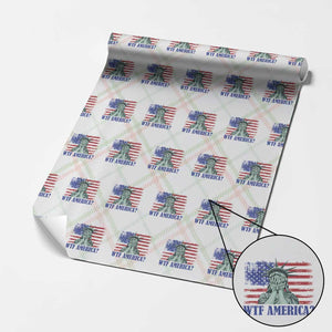 Funny American Wrapping Paper Roll Statue of Liberty WTF USA Freedom Satire TS14 Christmas Plaid Print Your Wear