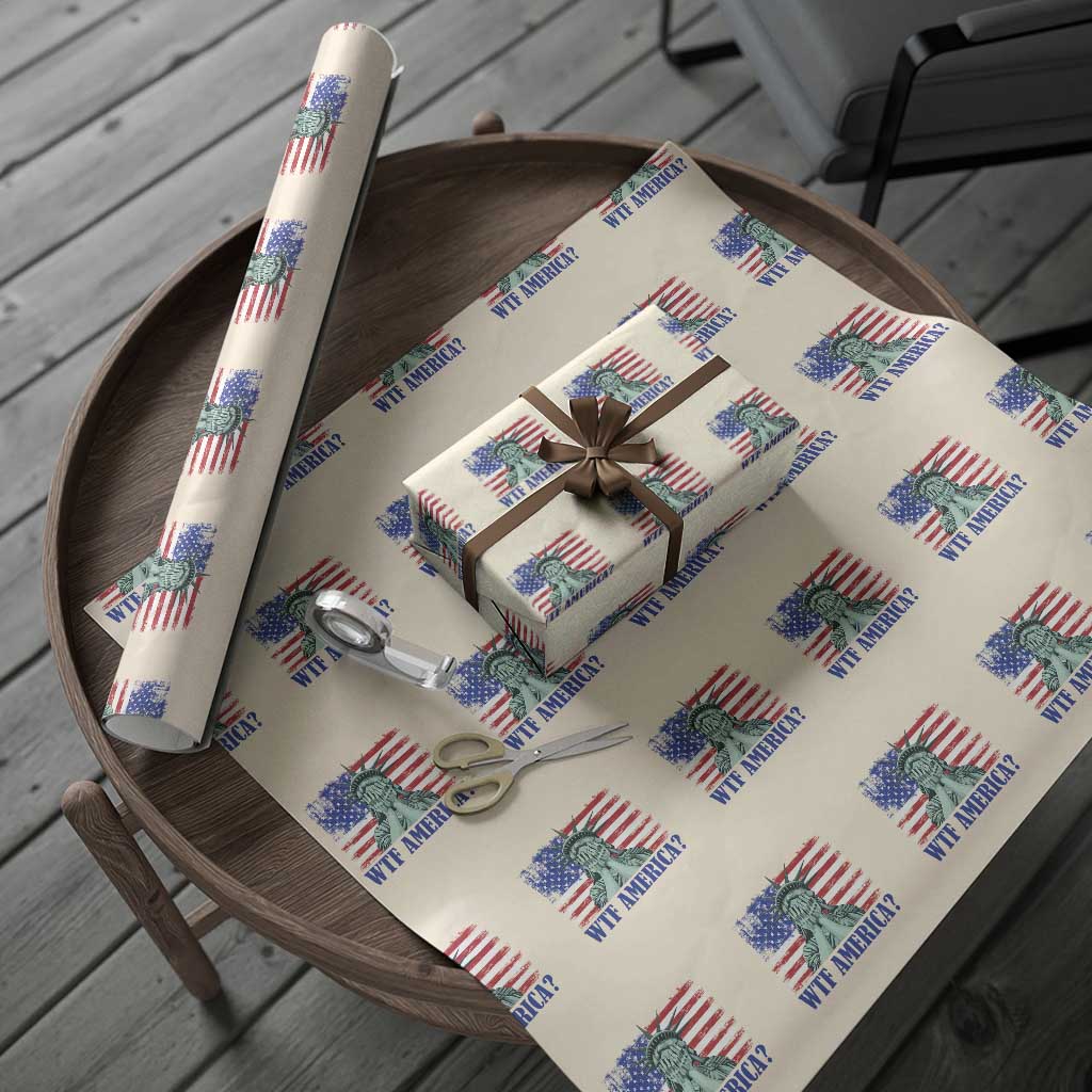 Funny American Wrapping Paper Roll Statue of Liberty WTF USA Freedom Satire TS14 Beige Print Your Wear