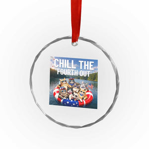 Funny Americana Cat Squad Crystal Glass Ornament Chill The Fourth Out TS12 Print Your Wear