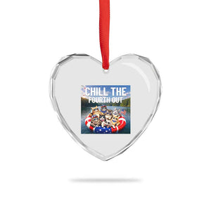 Funny Americana Cat Squad Heart Crystal Glass Ornament Chill The Fourth Out TS12 Print Your Wear