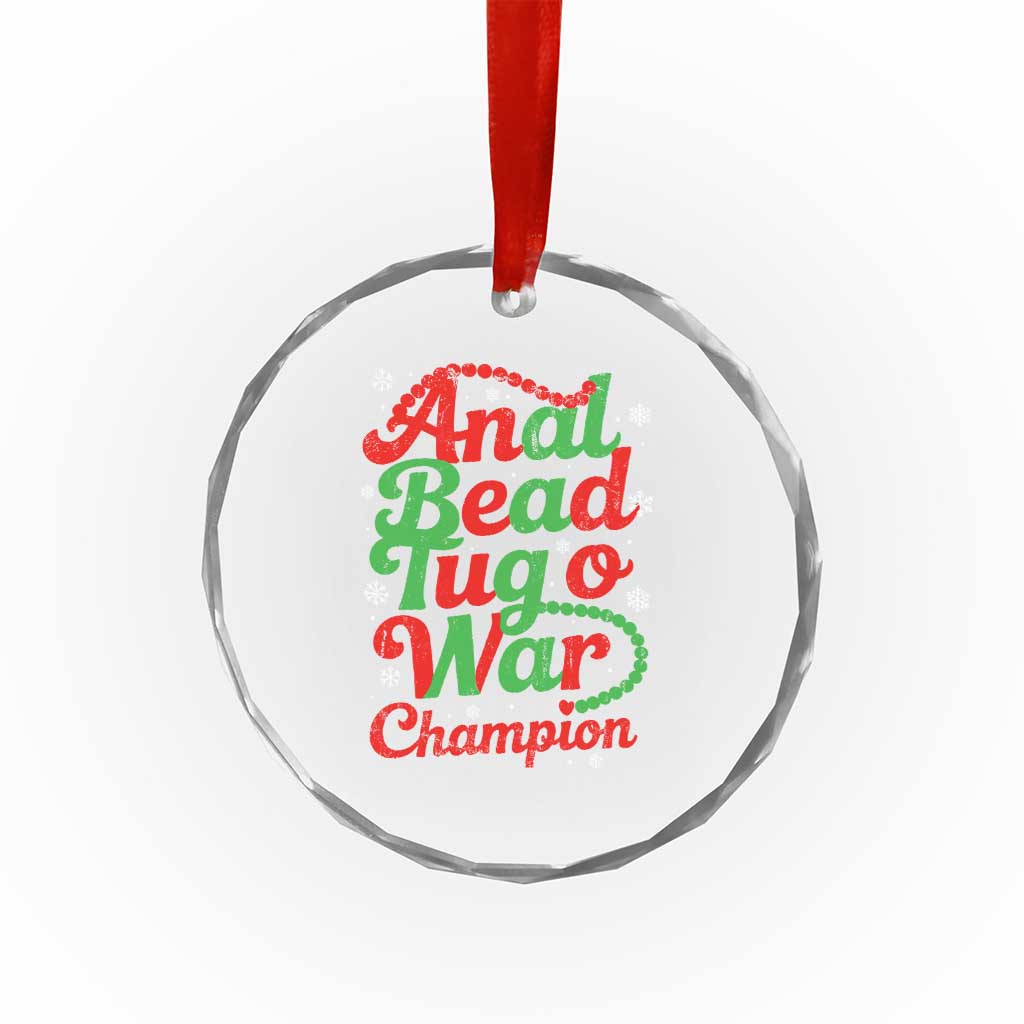 Funny Anal Bead Tug O War Christmas Crystal Glass Ornament Inappropriate Adult Humor Weird Cringe TS11 Print Your Wear