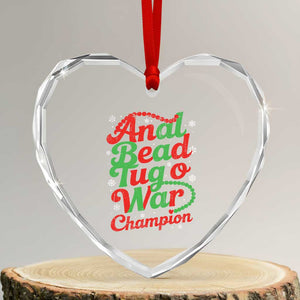 Funny Anal Bead Tug O War Christmas Heart Crystal Glass Ornament Inappropriate Adult Humor Weird Cringe TS11 Transparent Glass 3'' Heart Print Your Wear