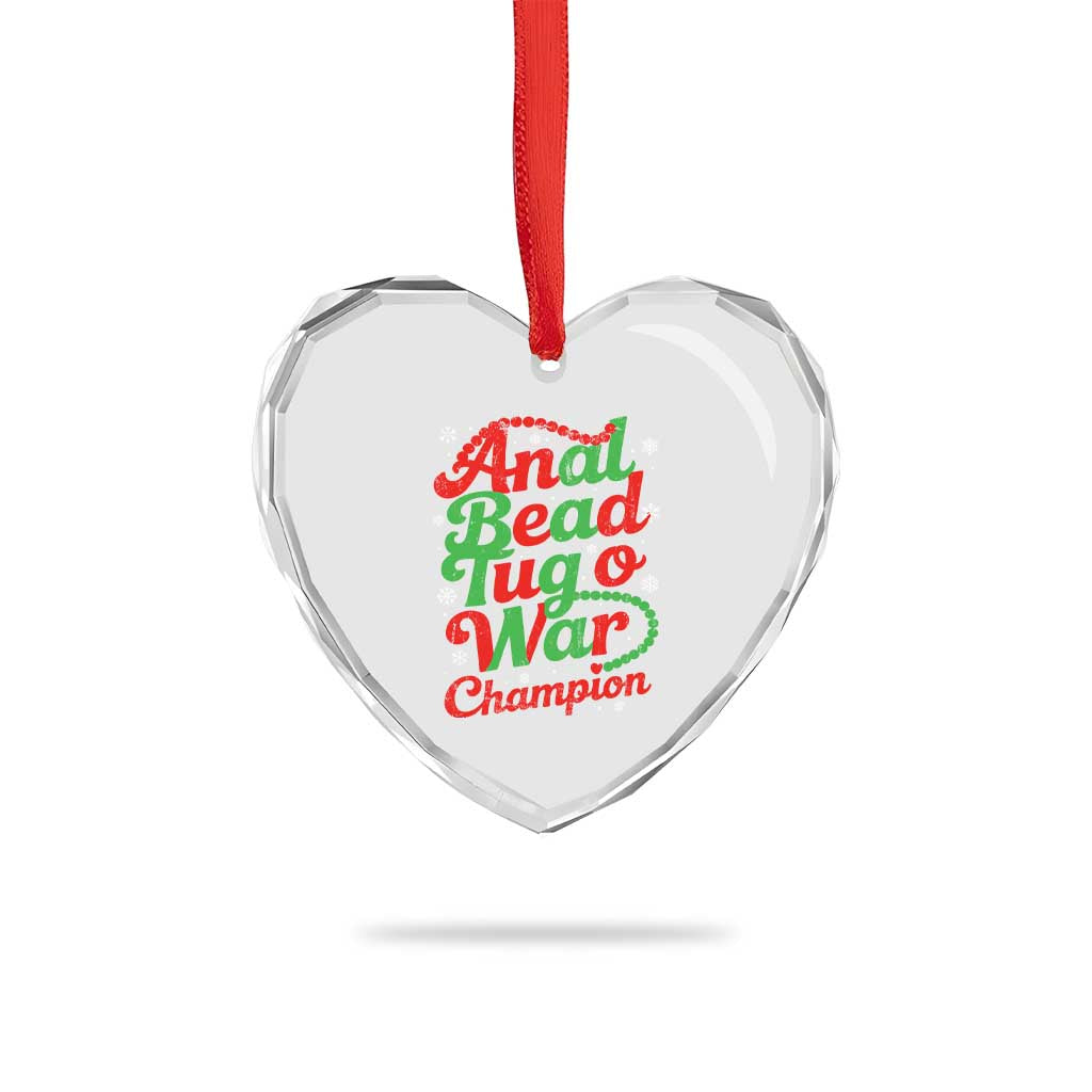 Funny Anal Bead Tug O War Christmas Heart Crystal Glass Ornament Inappropriate Adult Humor Weird Cringe TS11 Print Your Wear