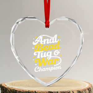 Funny Anal Bead Tug O War Heart Crystal Glass Ornament Inappropriate Adult Humor Weird Cringe TS11 Transparent Glass 3'' Heart Print Your Wear