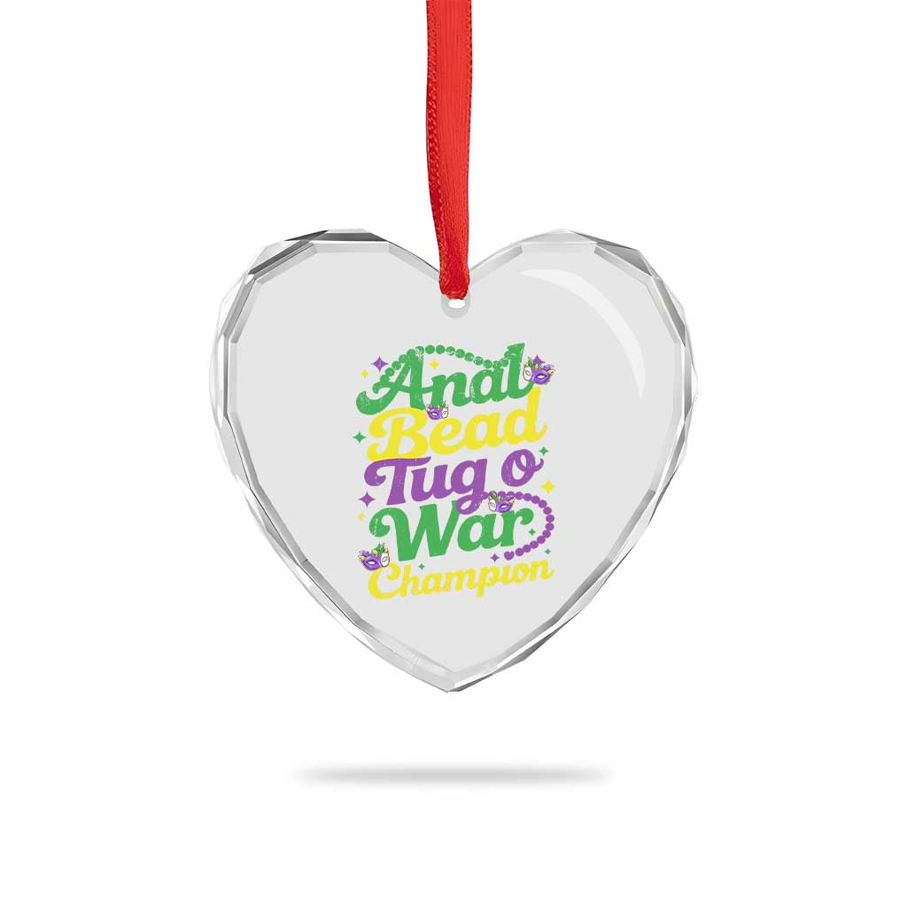 Funny Anal Bead Tug O War Mardi Gras Heart Crystal Glass Ornament Fat Tuesday Carnival Adult Humor TS11 Print Your Wear