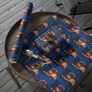 Funny Angry Doll Face Meme Graphic Wrapping Paper Roll Unhinged Baby Stankface Reaction TS02 Blue Print Your Wear
