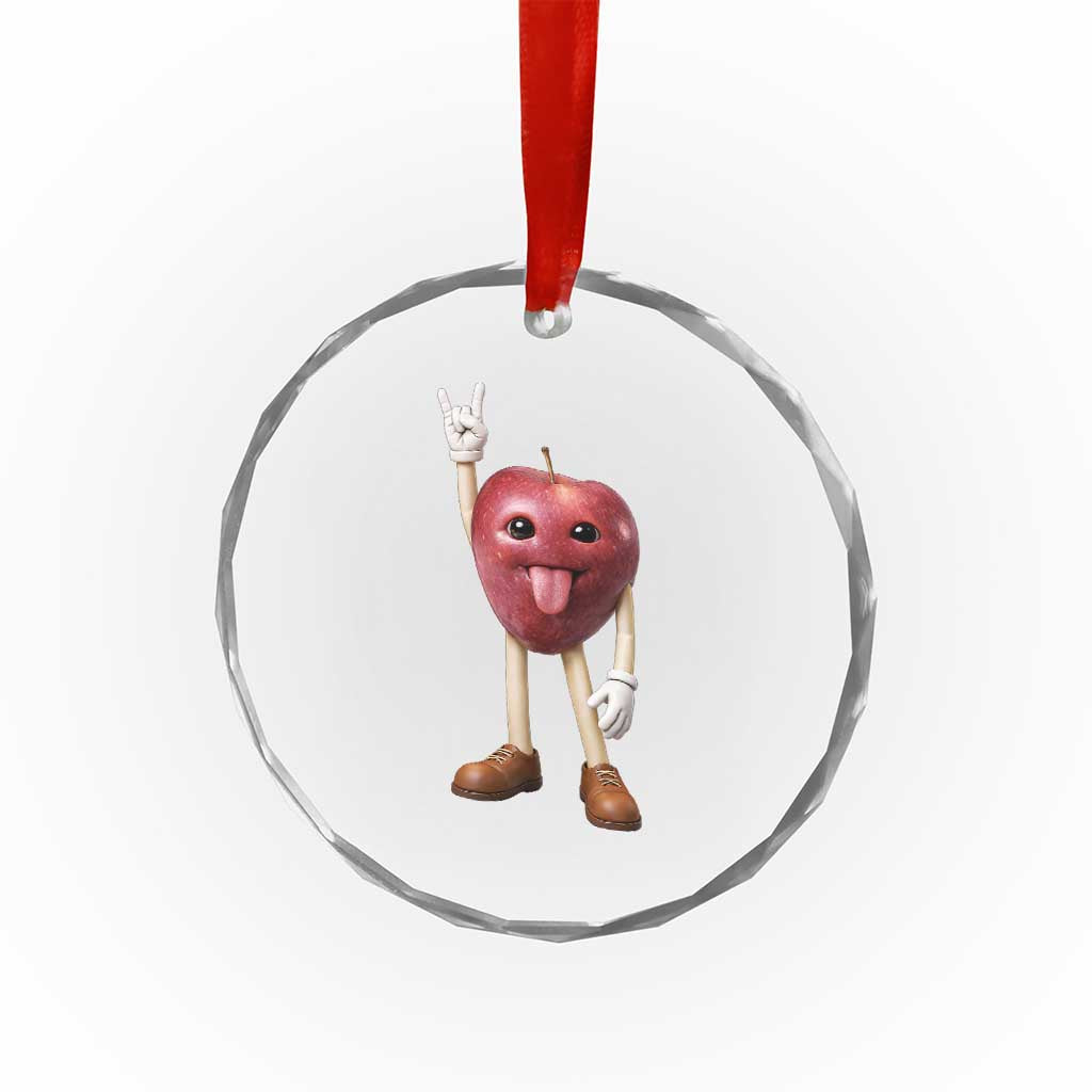 Funny Apple With Face Wapple Meme Crystal Glass Ornament TS12 Print Your Wear