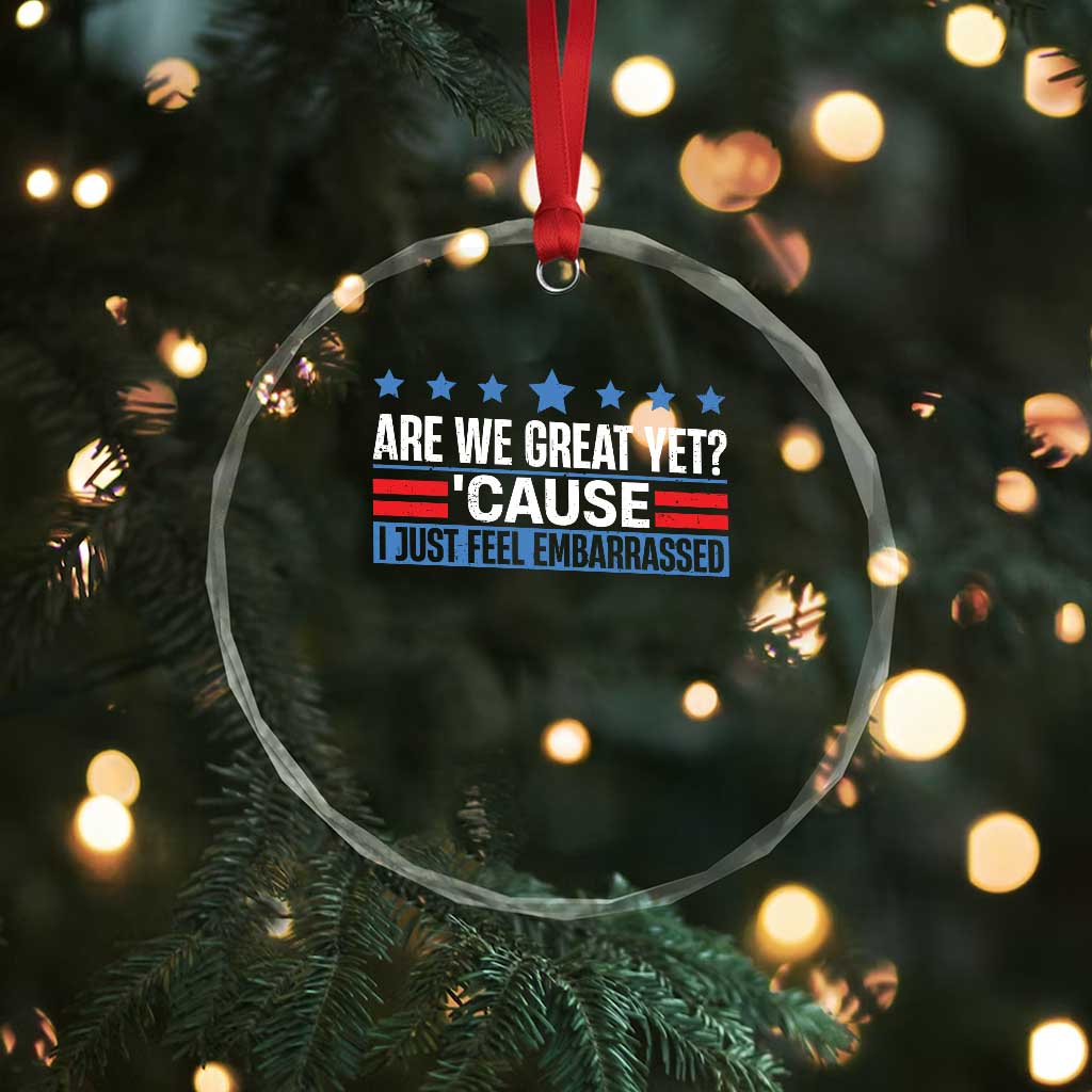 Funny Are We Great Yet Cause I Just Feel Embarrassed Crystal Glass Ornament Vintage Star - Print Your Wear