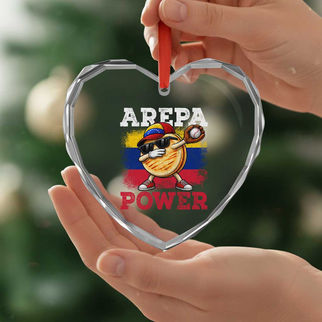 Funny Arepa Power Venezuela Baseball Lover Heart Crystal Glass Ornament Cute Dabbing Arepa TS11 Print Your Wear