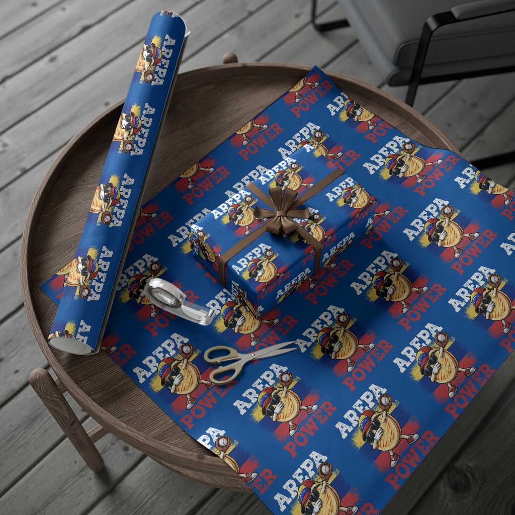Funny Arepa Power Venezuela Baseball Lover Wrapping Paper Roll Cute Dabbing Arepa TS11 Blue Print Your Wear