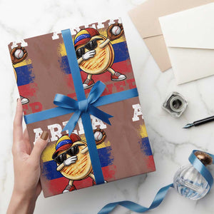 Funny Arepa Power Venezuela Baseball Lover Wrapping Paper Roll Cute Dabbing Arepa TS11 Mocha Print Your Wear