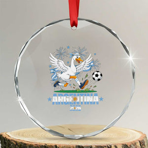 Funny Argentina Soccer Goose Crystal Glass Ornament Football Fan Graphic
