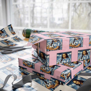 Funny Argentina Soccer Mona Lisa Wrapping Paper Roll Football Fan Pride Graphic