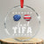 Funny Aunt Tifa Crystal Glass Ornament Political Satire American Flag Sunglasses TS11 Transparent Glass 3'' Circle Print Your Wear