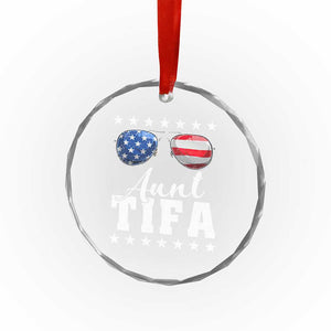 Funny Aunt Tifa Crystal Glass Ornament Political Satire American Flag Sunglasses TS11 Print Your Wear