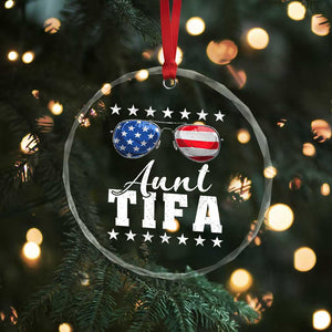 Funny Aunt Tifa Crystal Glass Ornament Political Satire American Flag Sunglasses TS11 Print Your Wear