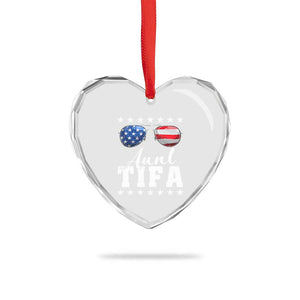Funny Aunt Tifa Heart Crystal Glass Ornament Political Satire American Flag Sunglasses TS11 Print Your Wear