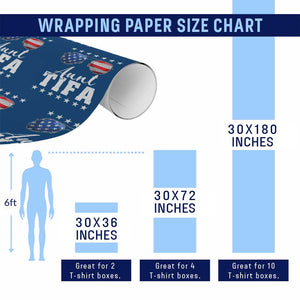 Funny Aunt Tifa Wrapping Paper Roll Political Satire American Flag Sunglasses TS11 Print Your Wear