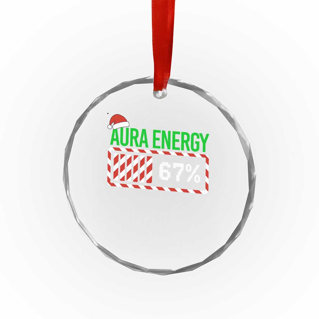 Funny Aura Energy 67 Christmas Crystal Glass Ornament Aura Farming Six Seven Meme Gen Alpha Slang TS11 Print Your Wear