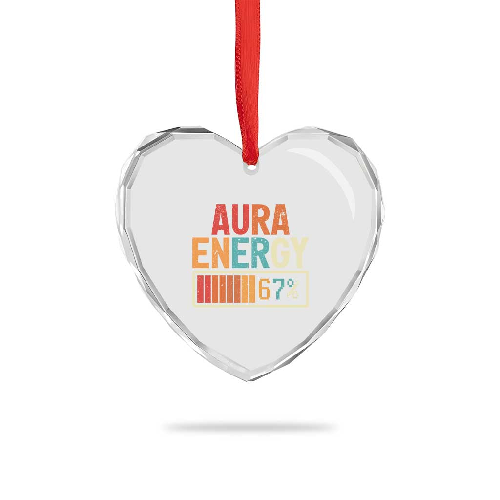 Funny Aura Energy At 67 Heart Crystal Glass Ornament Six Seven Meme Gen Alpha Slang TS11 Print Your Wear