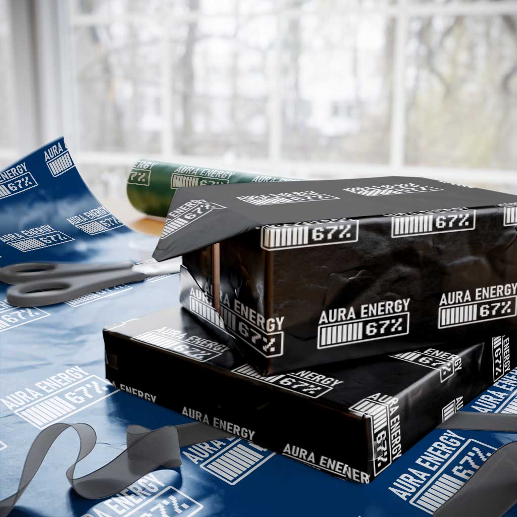 Funny Aura Energy at 67 Wrapping Paper Roll Six Seven Viral Meme 6 7 Gen Alpha Slang TS02 Black Print Your Wear