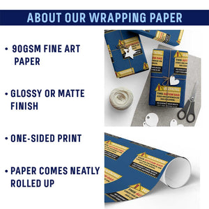 Funny Autism Awareness Dad Wrapping Paper Roll Warning This Autism Dad Uses His Patience On His Children TS11 Print Your Wear