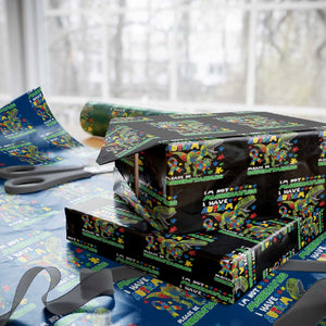 Funny Autism Awareness Dinosaur Wrapping Paper Roll I'm Not Misbehaving I Have Autism Please Be Understanding TS11 Black Print Your Wear