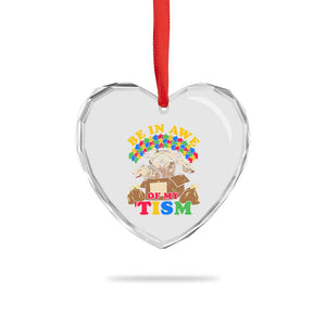 Funny Autism Awareness Heart Crystal Glass Ornament Be In Awe Of My 'Tism Autistic Raccoon Opossum Skunk TS11 Print Your Wear