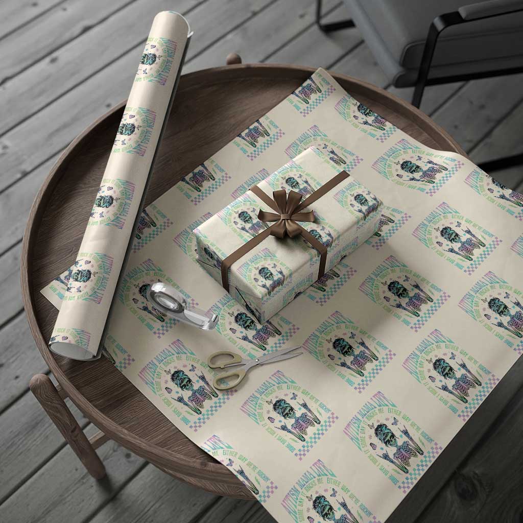 Funny Autism Mama Life Wrapping Paper Roll Some Days I Rock It Some Days It Rock Me Autism Awareness Skeleton TS11 Beige Print Your Wear
