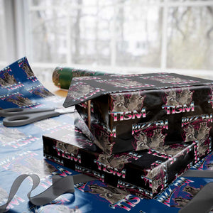 Funny Autism Raccoon Meme Wrapping Paper Roll Rizz Em With The Tism Autistic Raccoons TS02 Black Print Your Wear
