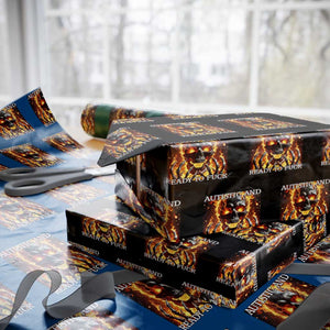 Funny Autistic Fire Skeleton Wrapping Paper Roll Autism Humor Joke TS11 Black Print Your Wear