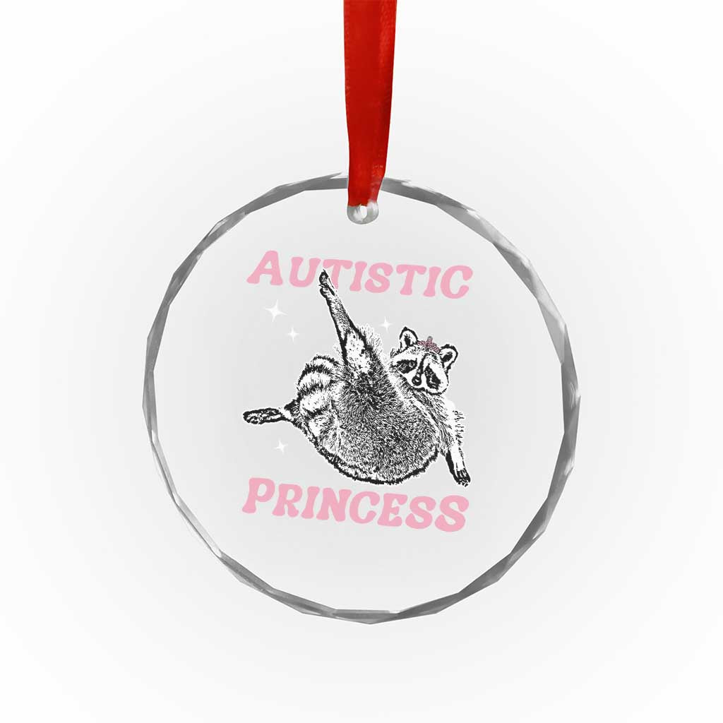 Funny Autistic Princess Crystal Glass Ornament Autism Awareness Raccoon TS11 Print Your Wear