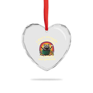 Funny Autistic Raccoon Meme Heart Crystal Glass Ornament I Don't Struggle With Autism TS02 Print Your Wear