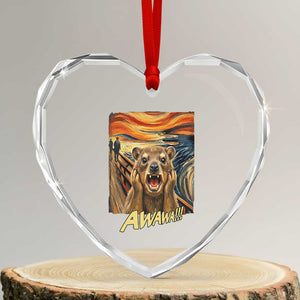 Funny Awawa Hyrax Heart Crystal Glass Ornament The Scream Art Oddly Specific Meme Animal TS11 Transparent Glass 3'' Heart Print Your Wear