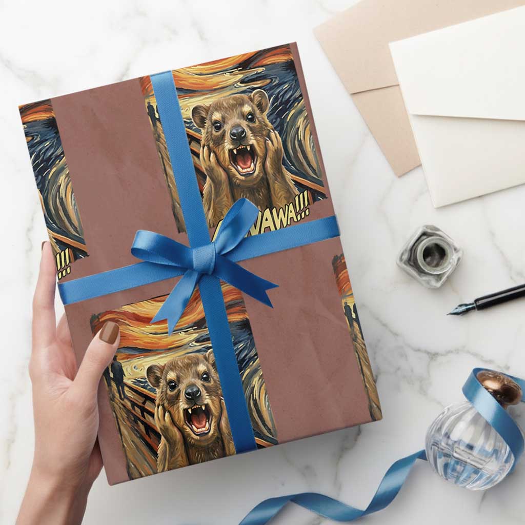 Funny Awawa Hyrax Wrapping Paper Roll The Scream Art Oddly Specific Meme Animal TS11 Mocha Print Your Wear