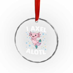 Funny Axolotl Ice Skating Crystal Glass Ornament I Axel Alotl Winter Sport TS11 Print Your Wear