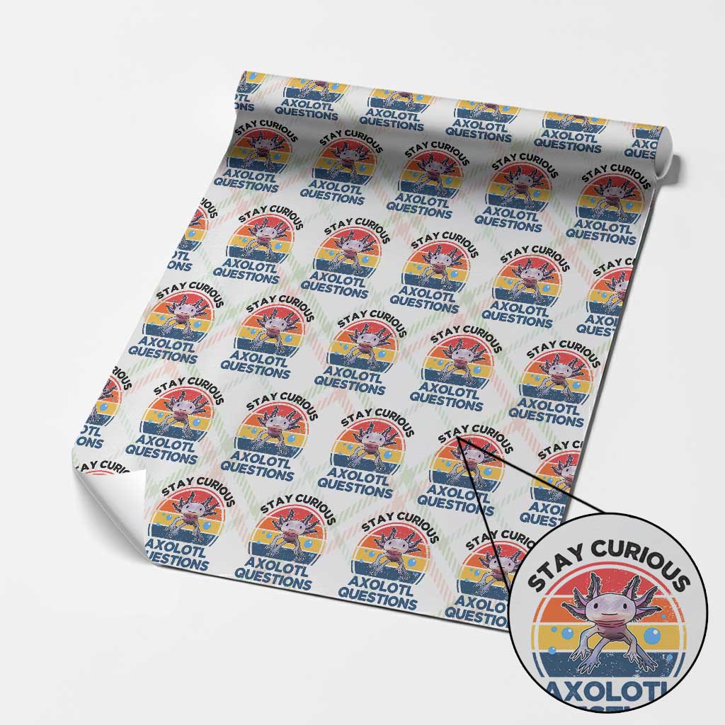 Funny Axolotl Pun Wrapping Paper Roll I Stay Curious Axolotl Question Retro TS02 Christmas Plaid Print Your Wear