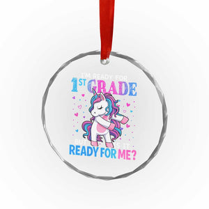 Funny Back To School 1st Grade Crystal Glass Ornament First Grade Unicorn Girls TS10 Print Your Wear