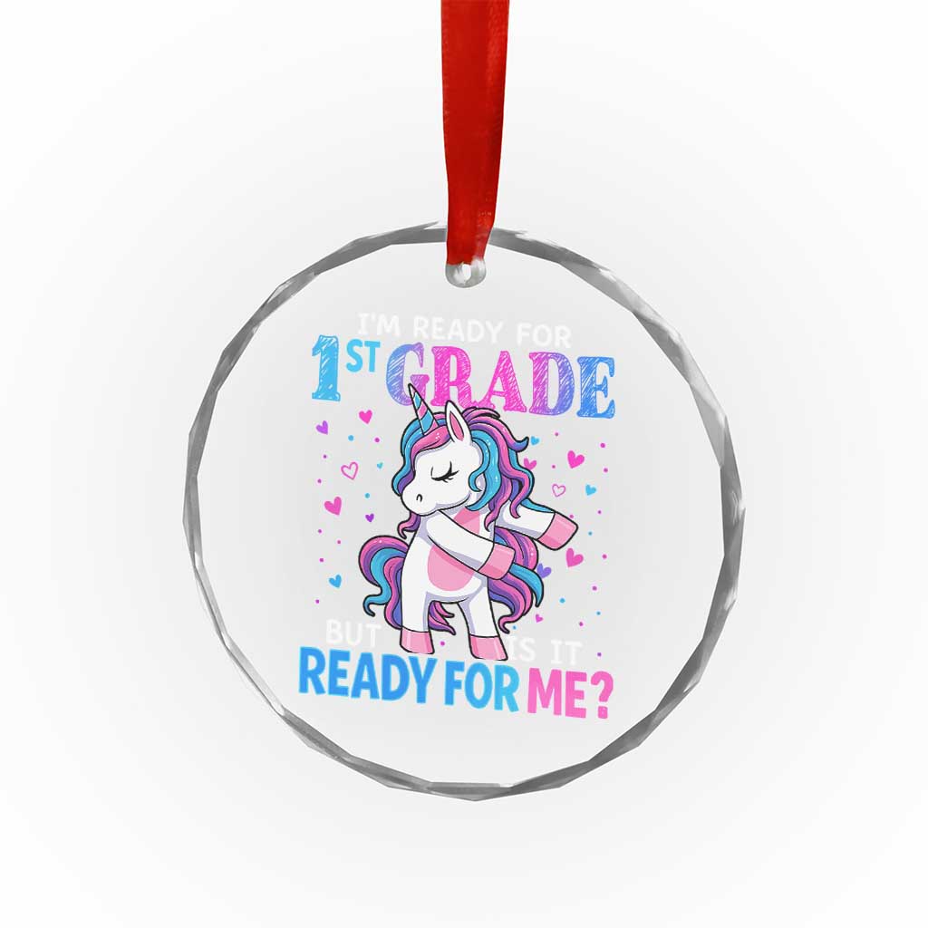 Funny Back To School 1st Grade Crystal Glass Ornament First Grade Unicorn Girls TS10 Print Your Wear