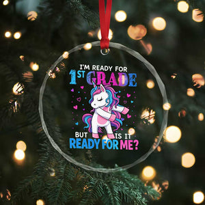 Funny Back To School 1st Grade Crystal Glass Ornament First Grade Unicorn Girls TS10 Print Your Wear
