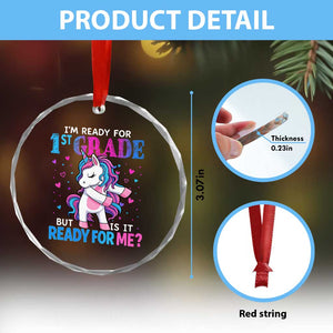 Funny Back To School 1st Grade Crystal Glass Ornament First Grade Unicorn Girls TS10 Print Your Wear