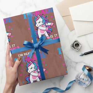 Funny Back To School 1st Grade Wrapping Paper Roll First Grade Unicorn Girls TS10 Mocha Print Your Wear