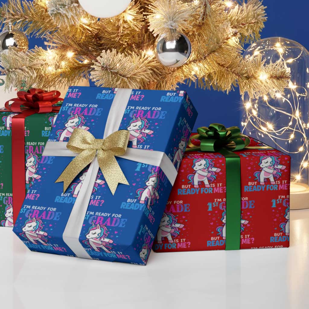 Funny Back To School 1st Grade Wrapping Paper Roll First Grade Unicorn Girls TS10 Print Your Wear