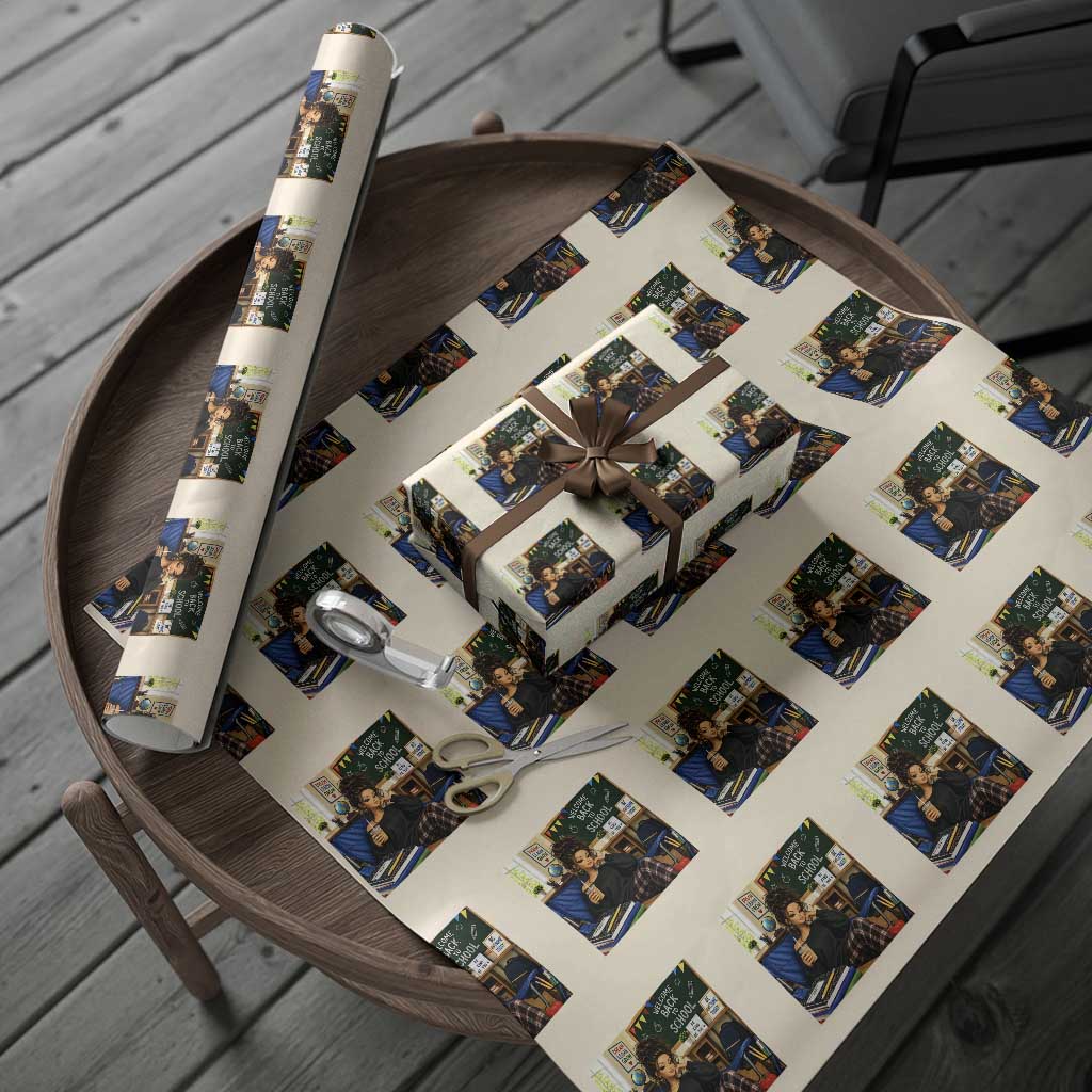 Funny Back To School Doll Face Meme Wrapping Paper Roll Coffee Teacher Gift TS12 Beige Print Your Wear